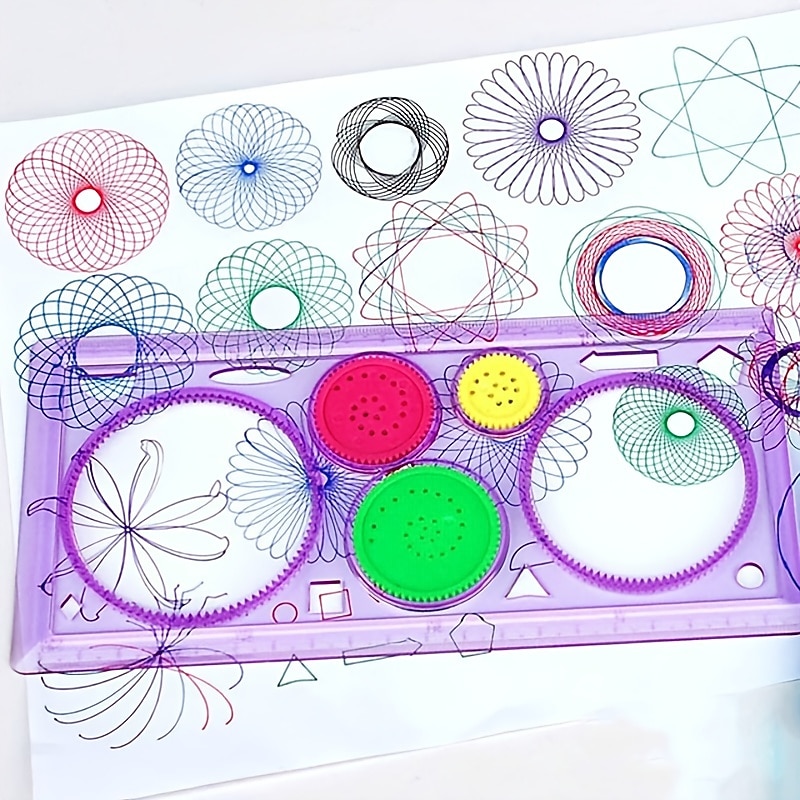 Multi-function Puzzle Spirograph Geometric Ruler Drafting Tools For Students Drawing Toys Children Learning Art Tool Gift For Kids, Back to School Supplies2