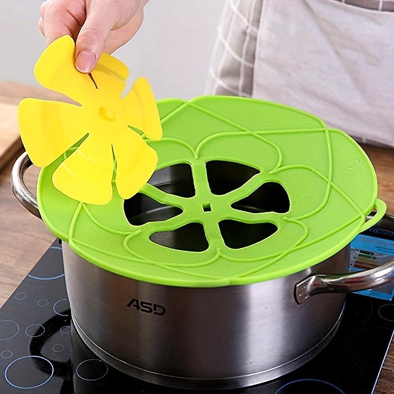 1pc, Spill Stopper Lid (27.94cm), Boil Over Silicone Lids, Microwave Splatter Cover, Silicone Pot Cover, Kitchen Gadgets, Kitchen Stuff, Kitchen Accessories, Home Kitchen Items2