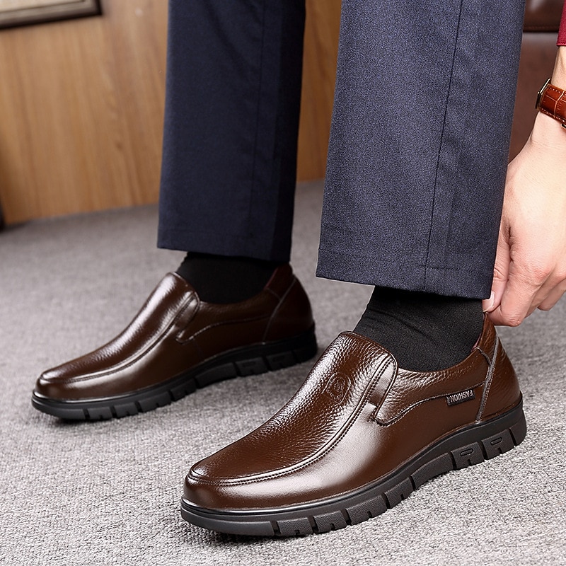 Men's Loafers & Slip-Ons Plus Size Comfort Shoes Walking Business Casual Outdoor Daily Nappa Leather Breathable Comfortable Slip Resistant Loafer Black Brown Summer Spring2