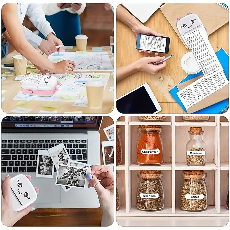 Mini Pocket Printer Portable Thermal Printer For Android Or IOS APPInkless Printer Gift For Kids Friends Used In Home Office Study Work List Printing2