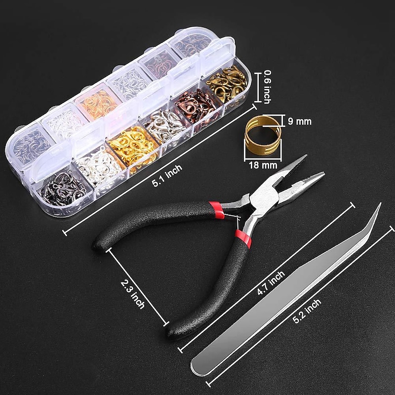 973 Pieces Jewelry Making Kit Findings Set with Plier Tweezers and Wire for Jewelry Necklace Bracelet Making Repair DIY Craft Supplies3