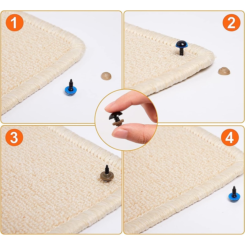 390pcs Plastic Safety Eyes and Noses, Includes Colorful Safety Eyes and Safety Nose with  Washers, Multiple Sizes for Doll, Plush Animal and Teddy Bear Craft Making4