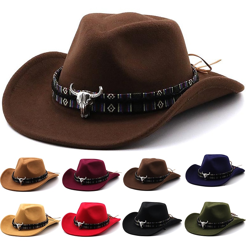 Cowgirl Cowboy West Cowboy Retro Vintage 18th Century 19th Century Cowboy Hat Cowgirl Hat Men's Women's Costume Vintage Cosplay Hat