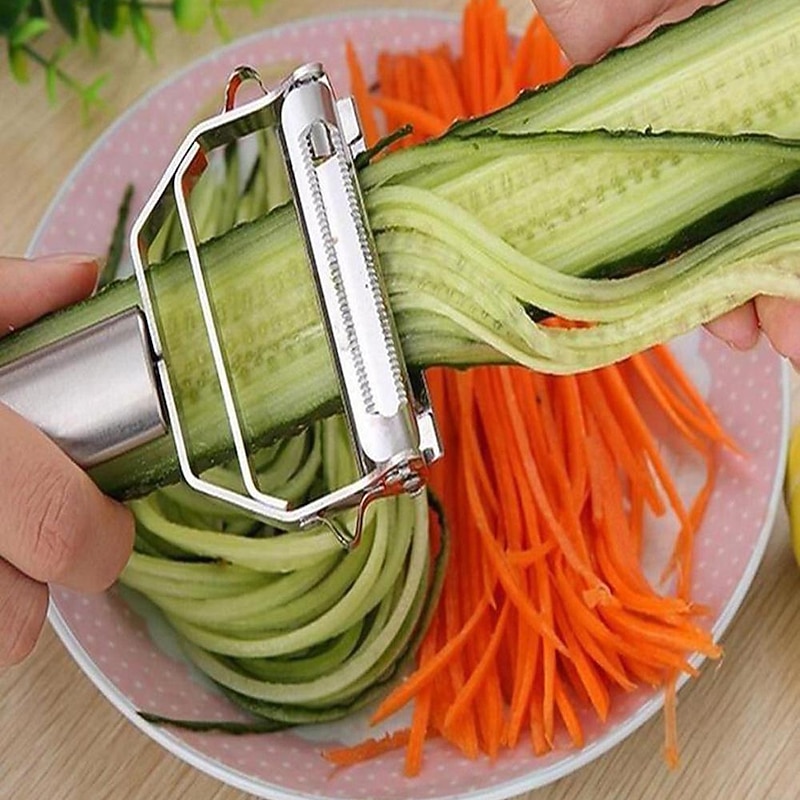 Peeler Stainless Steel Double Layer Multifunction Vegetables and Fruit Grater Home Kitchen Tool