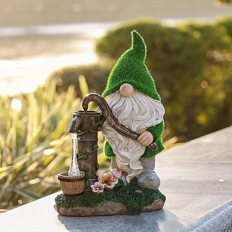 Garden Statues Gnome Decor Garden Resin Gnomes Elf With Solar LED Lights Outdoor Lawn Ornaments Decor For Patio Yard Porch Decoration Gifts Waterproof Outdoor Garden Decoration Solar Light For Garden Patio Courtyard Lawn And Tabletop2