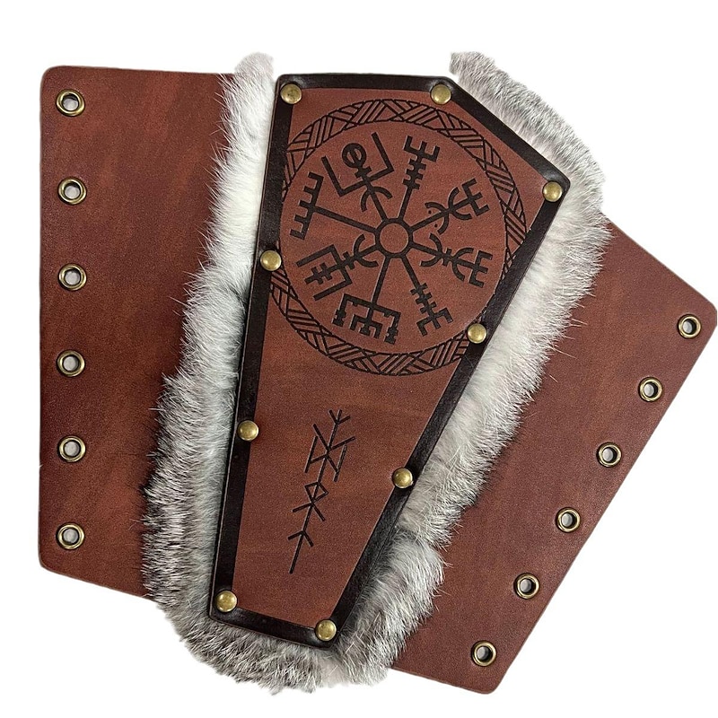 Retro Vintage Punk & Gothic Medieval Armor Wristband Wrist Brace Knight Ritter Viking Crusader Archery Fancy Dress Men's Viking Halloween Carnival Masquerade Party Stage LARP Adults' 1 Wrist Brace3