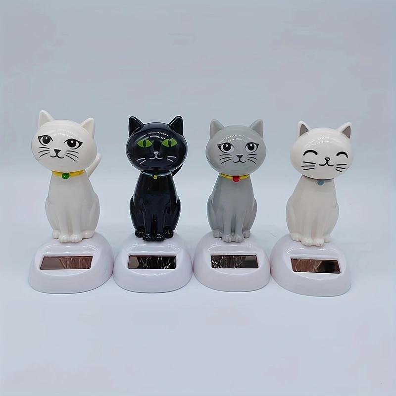 1pc Car Decoration Solar Energy Decoration Shaking Head Doll Cartoon Cat Shape Decoration Gift Creative Interior Automotive Car Accessories Women4