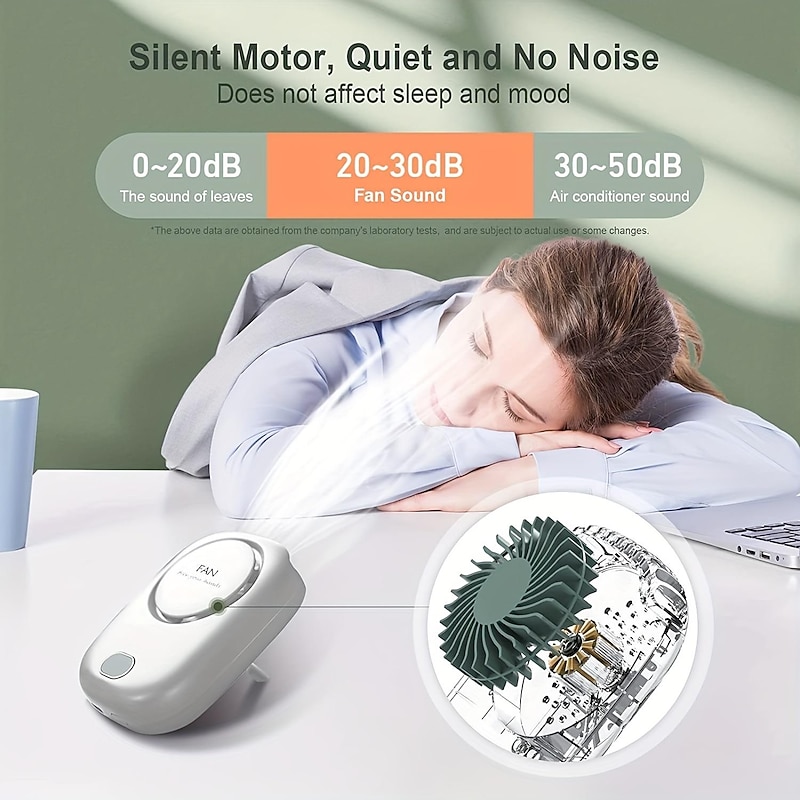 Portable Neck Fan with Adjustable Lanyard – USB Rechargeable Bladeless Fan with 3 Speeds for On-the-Go Cooling4