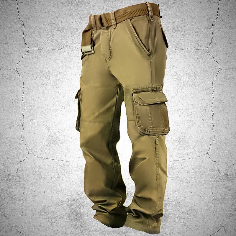 Men's Cargo Pants Trousers Multi Pocket Plain Wearable Outdoor Casual Daily Fashion Classic Army Yellow Black