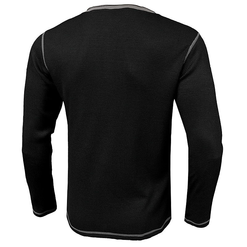 Men's Waffle Tee Button T Shirt Waffle Henley Shirt Henley Shirt Long Sleeve Henley Summer Raglan Sleeve Fashion Designer Basic Vacation Street Going out Wine Black White Top Tee for Men2