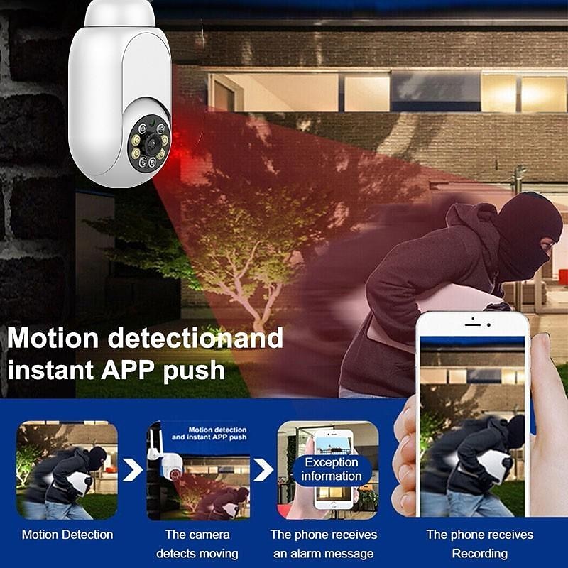 1080P/720P Wifi E27 Bulb Surveillance Camera Full Color Night Vision Motion Detection 4x Digital Zoom 2 Way Voice Indoor Baby Monitor Home Security Netcam3