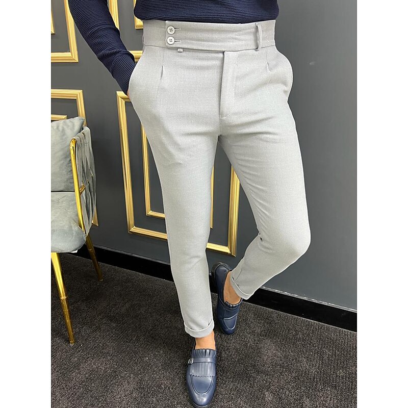 Men's Trousers Chinos Chino Pants Gurkha Pants Pocket High Rise Plain Comfort Breathable Outdoor Daily Going out Fashion Casual Green Khaki4