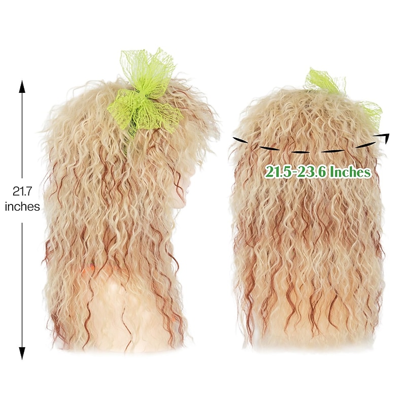 Women 80's Wig Long Curly Blonde Brown Wig for Women 70s 80s Rocker Mullet Hair Funny Party Wig(Only Wigs) Halloween Wigs4