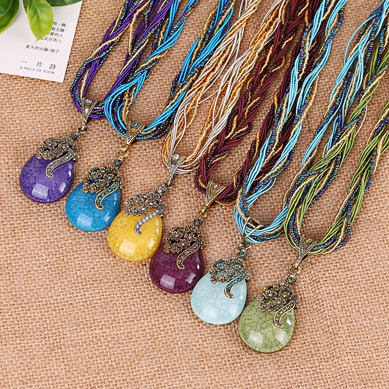 1PC Pendant Necklace For Women's Wedding Street Birthday Party Alloy Water Drop Necklace Pear