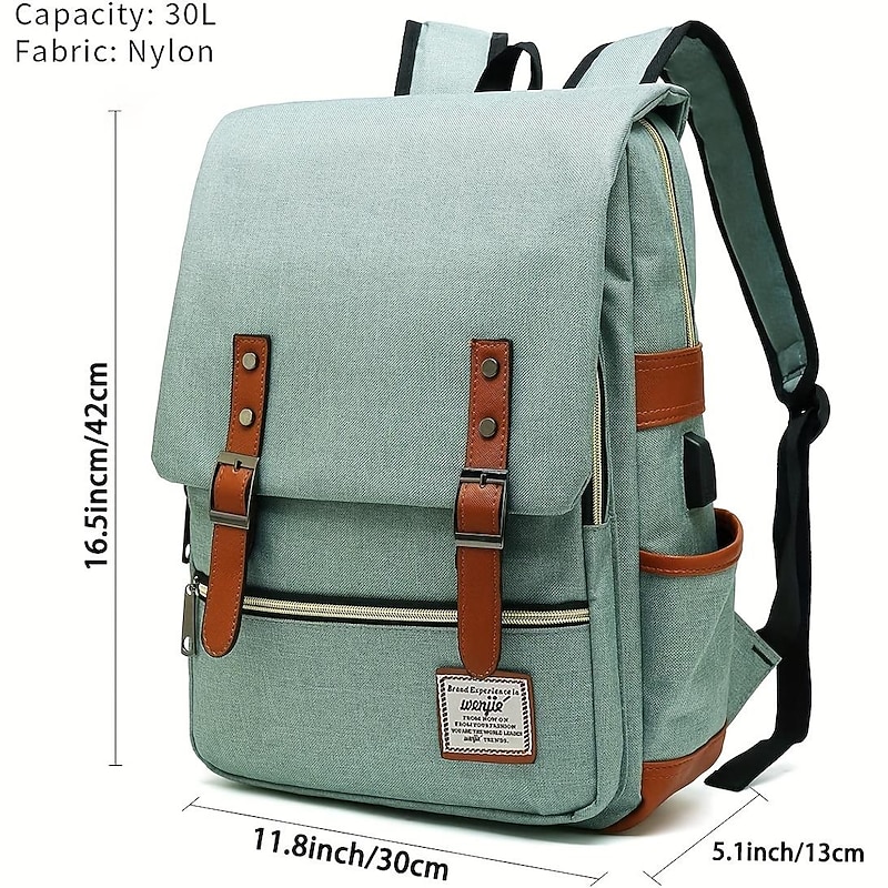 Vintage 16 inch Laptop Backpack Women Canvas Bags Men canvas Travel Leisure Backpacks Retro Casual Bag School Bags For Teenagers, Back to School Gift3