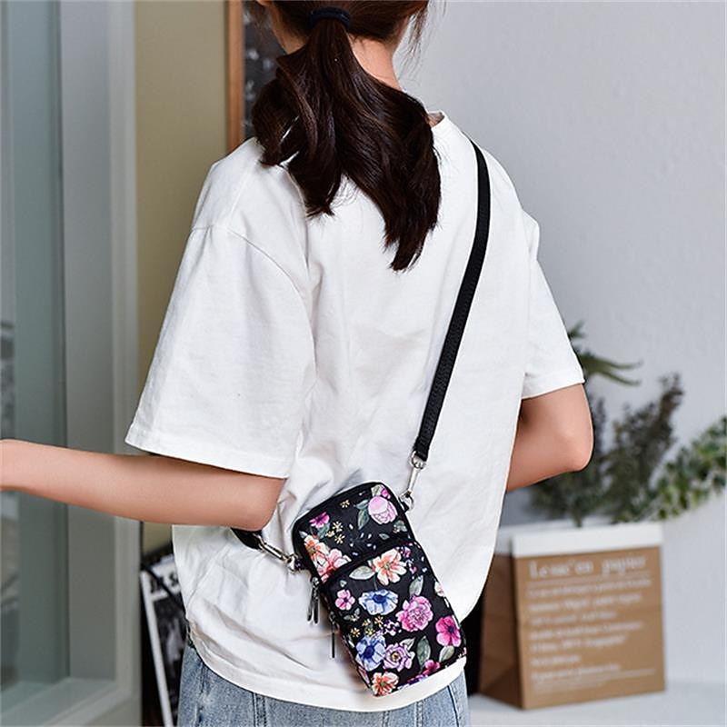 18 Colors Multi-function Mini Mobile Phone Bag 3 Layers Zipper Pockets Coin Purse Key Case Crossbody Sports Bag3