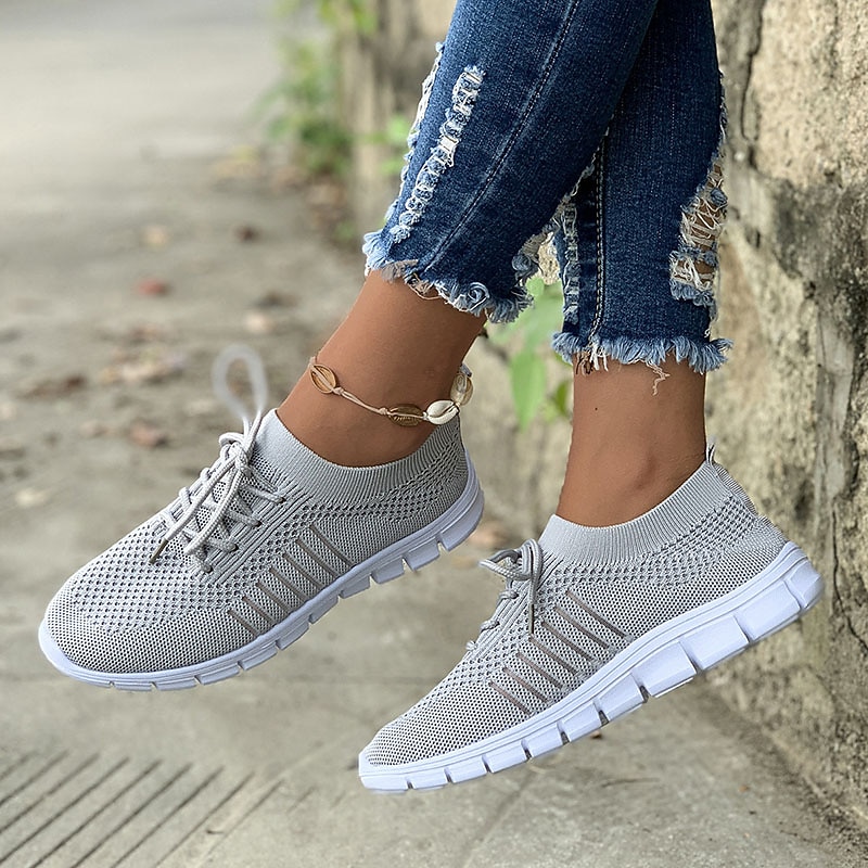 Women's Black Knit Sneakers with White Sole for Running and Casual Wear 16