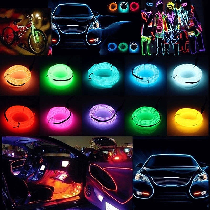1M/2M/3M/5M LED EL Wire Stage Lights Glow Light Strip Flexible Neon for Party Christmas4