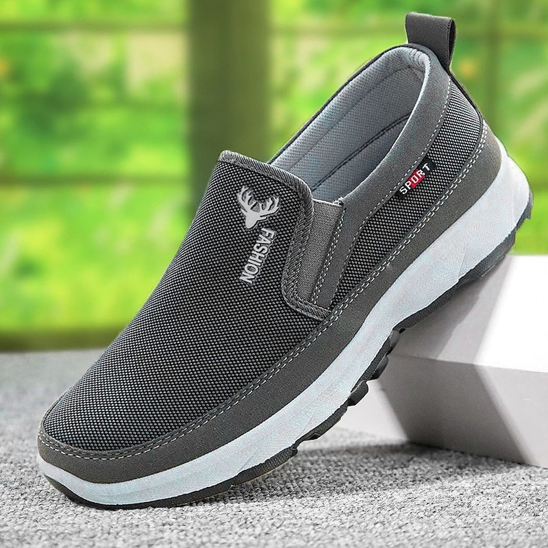 Men's Casual Black and White Breathable Mesh Slip-On Loafers for Everyday Comfort 2025 - $26.99