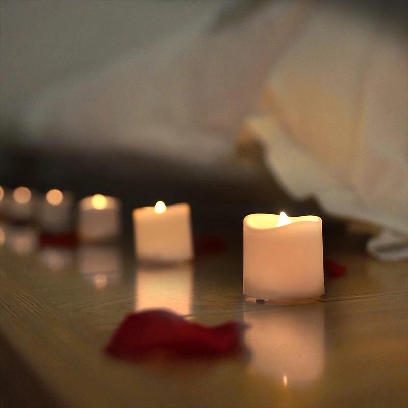 12pcs LED Flameless Timer Candles Long Lasting Battery Operated Tea Lights for Christmas Halloween Wedding Table Decorations Warm White3
