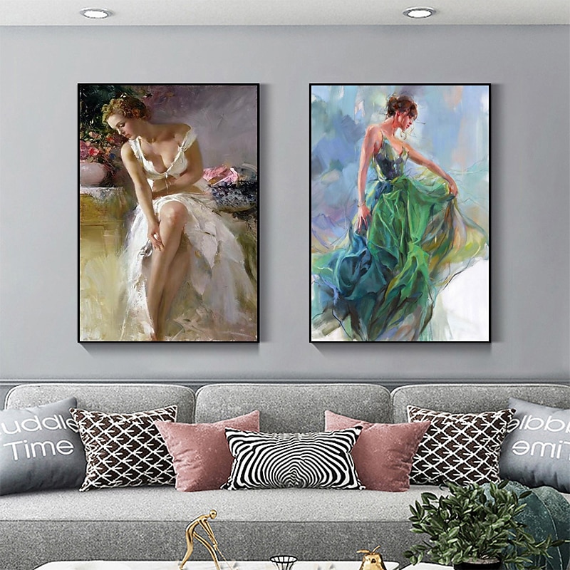 Handpainted Famous Flamenco Dancer Painting Canvas Painting Wall Art Poster for Bedroom Living Room Decor (No Frame)2