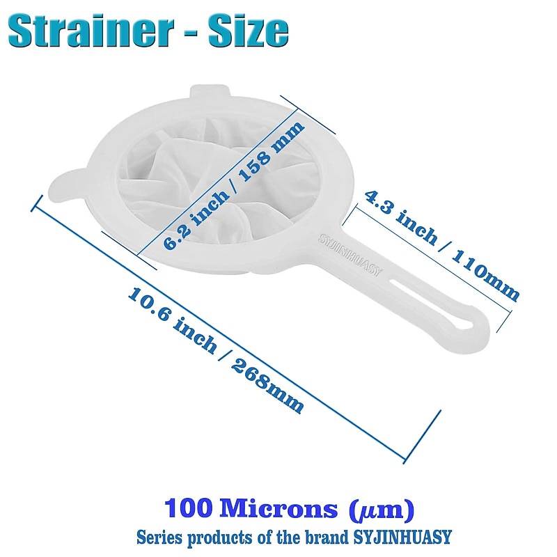 Kitchen Ultra-Fine Nylon Mesh Strainer Food Yogurt Mesh Sieve Plastic Mesh Colander with ​Handle Mini Brine Shrimp Separation Net for Filtering Juice Juice Milk Honey3