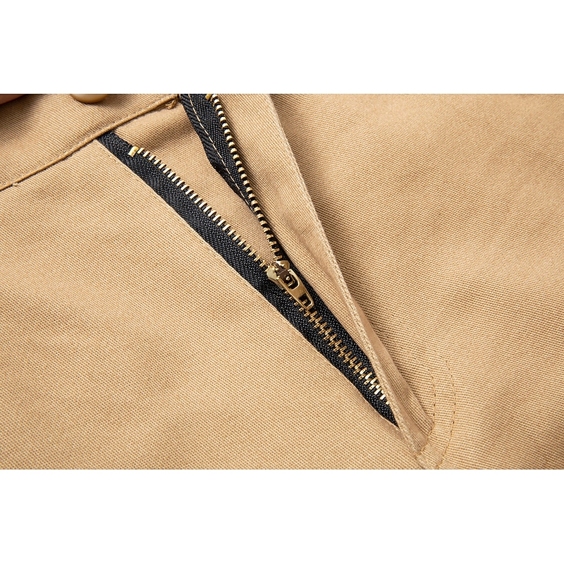 Men's Cargo Shorts Shorts Summer Shorts Multi Pocket Plain Comfort Breathable Short Casual Daily Holiday Fashion Designer Army Green Khaki4