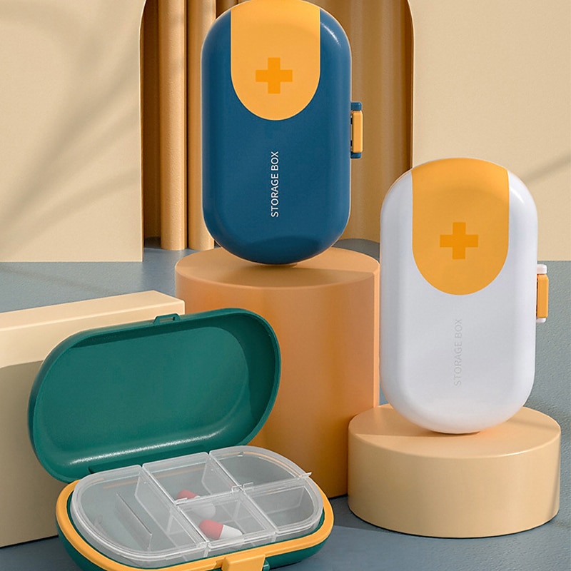 Portable Small Medicine Box Small Mini Tablets Pills Medication Packaging Box 7-Day Travel Large Capacity Storage Box 1PC2