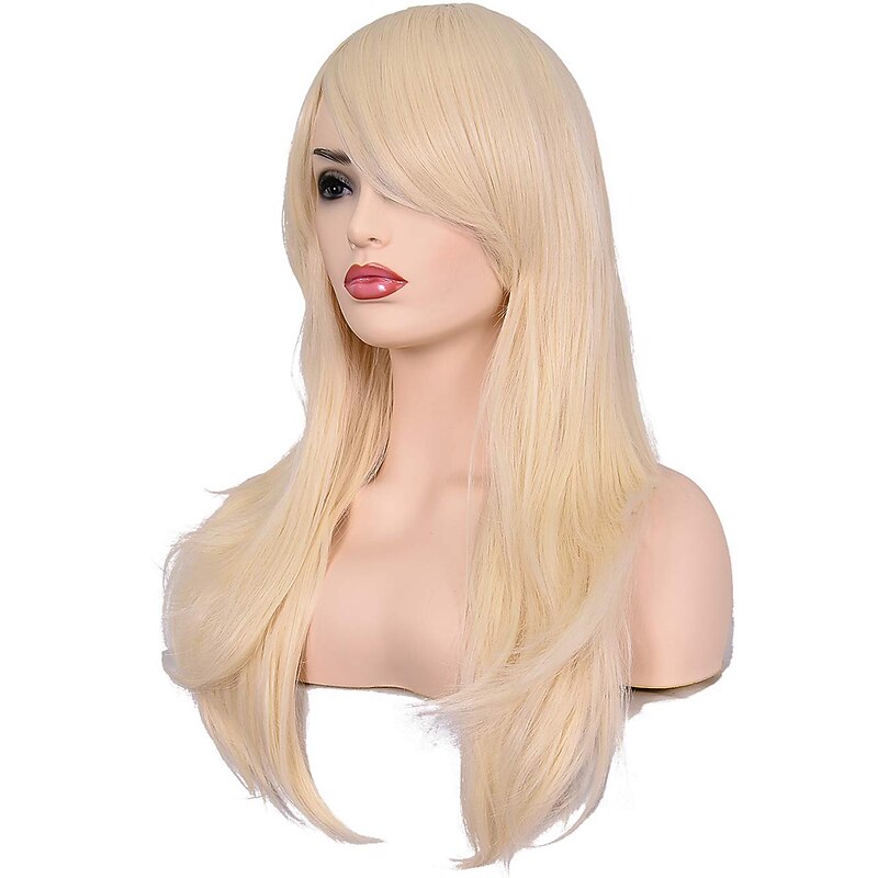 23 inches Long Curly Wig Big Wave Heat Resistant Synthetic Hair with Bangs for Cosplay Costume Carnival Party2