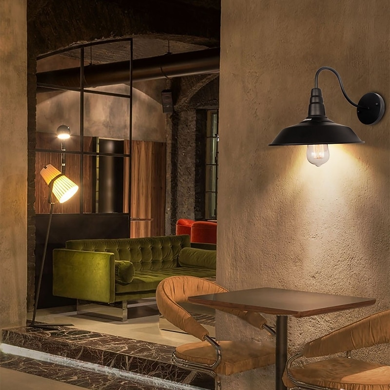 Barn Lights Indoor/Outdoor Waterproof Black Gooseneck Light Fixture Indoor Industrial Vintage Wall Sconce for Warehouse Modern Farmhouse Wall Porch Indoor Lighting 110-240V4