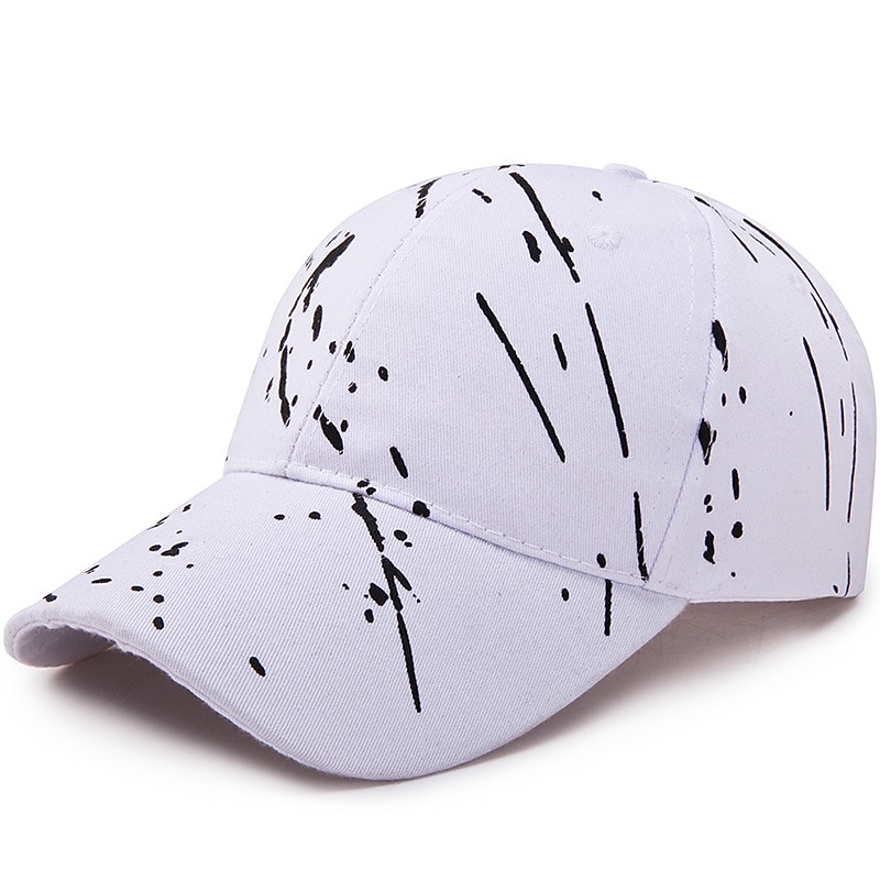 Men's Baseball Cap Black White Polyester Travel Beach Outdoor Vacation Graffiti Adjustable Fashion3