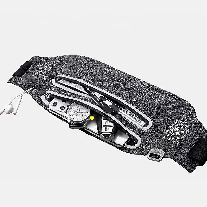 Ultra-thin Waist Pouch Running Sport Bum Bag Pack Travel Belly Waist Belt Outdoor Double Zipper Hiking Pouch Wallet Belt Bags3