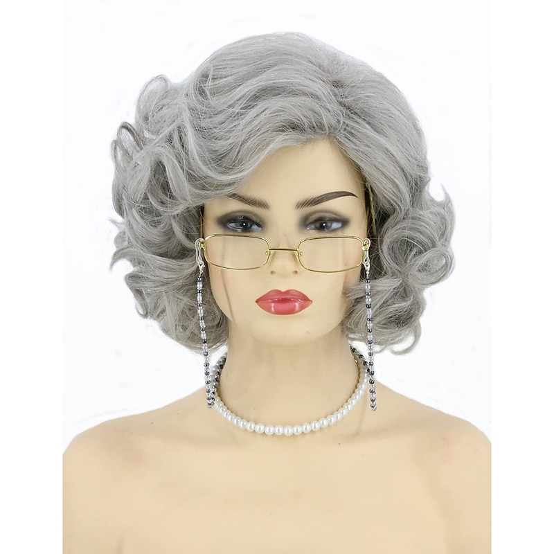 Old Lady Wig Grandma wig Cosplay Carnival Party Wigs