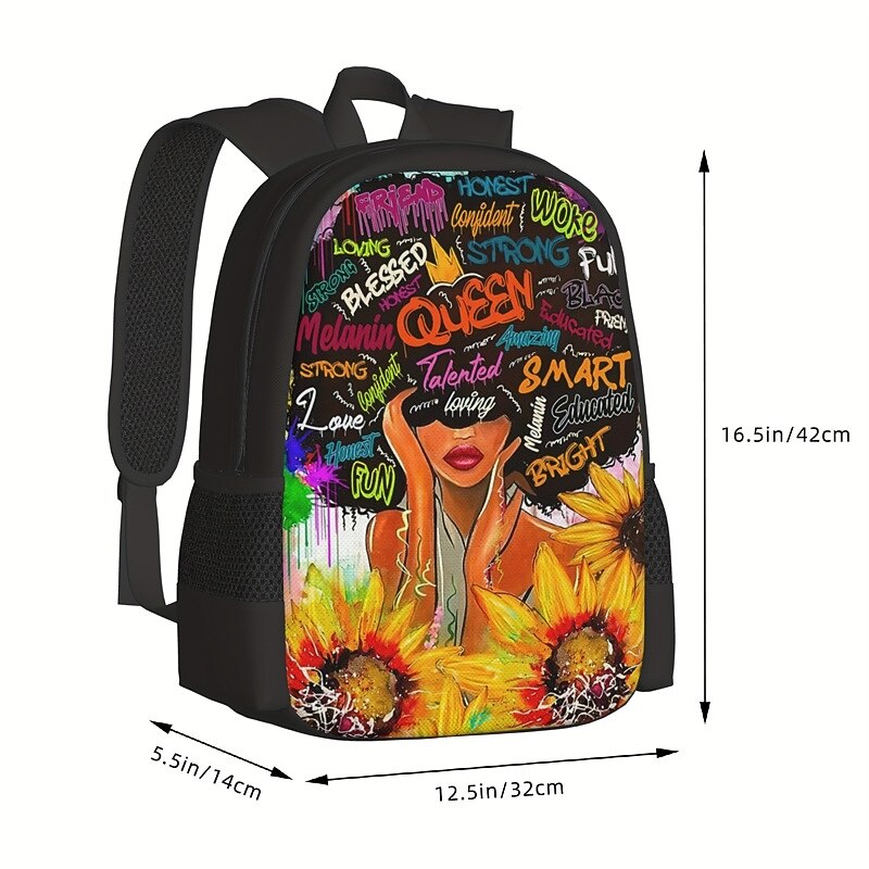 Graffiti Girl Backpack for Teens – Funky Urban Art School Bag with Colorful Design for Boys and Girls4