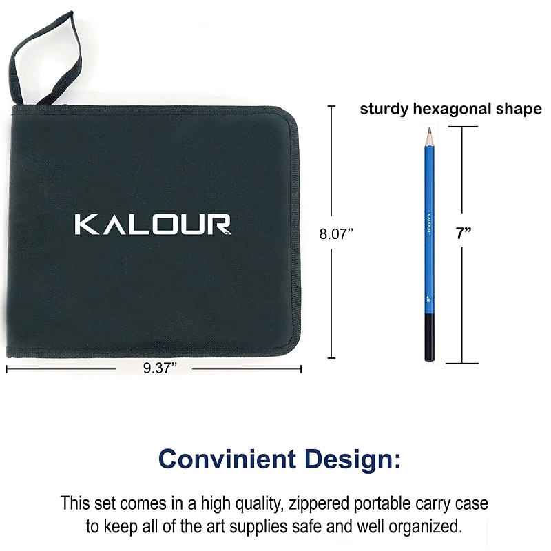 Bview Art 32 Pack Drawing Pencils Set, Professional Drawing Art Kit With Sketch Pencils, Graphite Charcoal Sticks In Portable Case, Drawing Supplies For Kids Adults Artists3