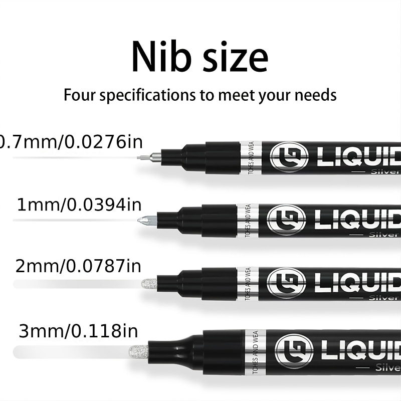 1pc Silver/Gole/Copper/Bronze Red Chrome Marker Mirror Reflective Paint Pen,4 Styles Available,Perfect For Easter Decoration,Perfect For Easter Decoration2