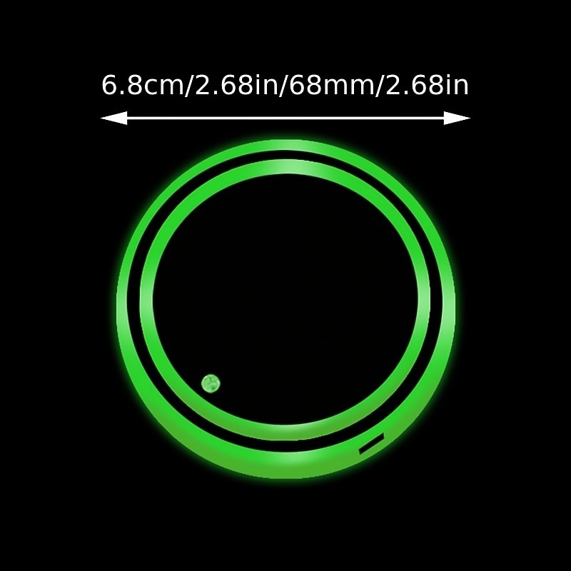 Smart Luminous Water Coaster LED Car Cup Holder Lights 7 Colors Changing USB Charging Mat Waterproof Cup Pad Interior Atmosphere Lamp Decoration Light for Oktoberfest Car Accessories 1pc4