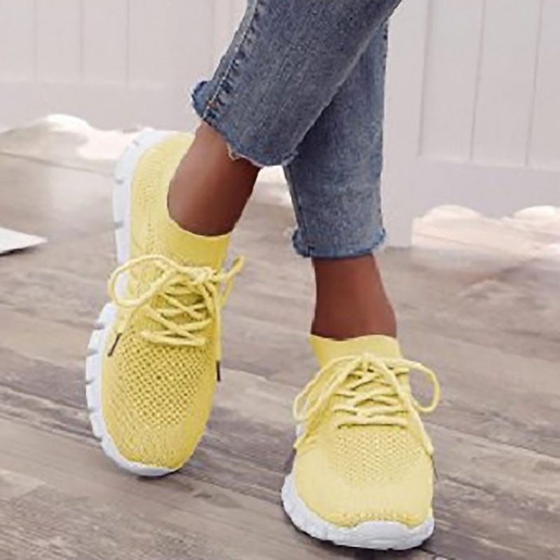 Women's Black Knit Sneakers with White Sole for Running and Casual Wear 20