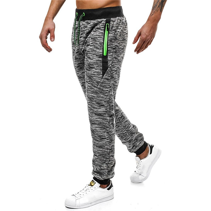 Men's Sweatpants Joggers Trousers Drawstring Elastic Waist Elastic Cuff Plain Comfort Breathable Casual Daily Holiday Sports Fashion Army Green Light Grey4