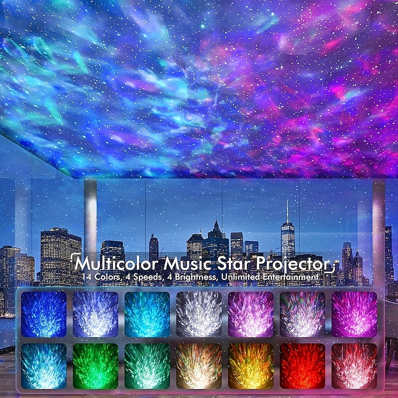 Star Projector Night Light Dinosaur Egg Projector Sky Galaxy Projector Ocean Wave Projector Light with Sleep White Noise Bluetooth Music Speaker Starlight Projector for Ceiling Decor Adult Kids Room Theater Party2