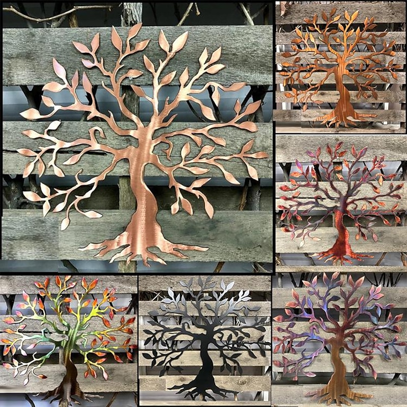 Tree Metal Wall Decor Tree of Life Metal Wall Art Bird Ornament Home Bedroom Living Room Window Decoration