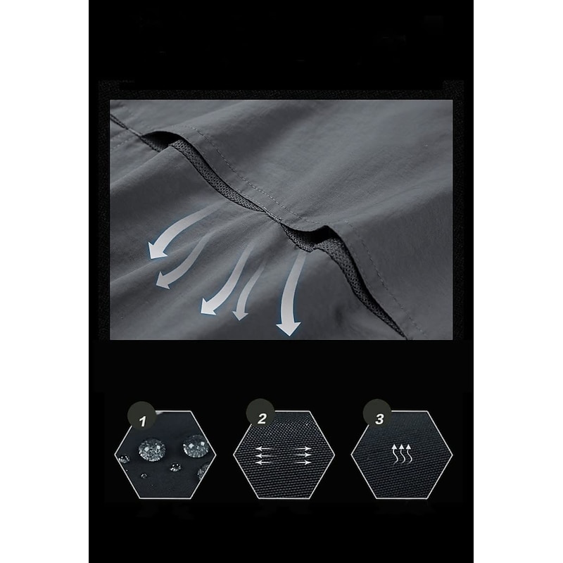 Men's Hiking Shirt Fishing Shirt Outdoor Long Sleeve UPF50+ UV Protection Breathable Quick Dry Sweat wicking Top Summer Spring Outdoor Fishing Daily Wear Black Army Green Khaki2