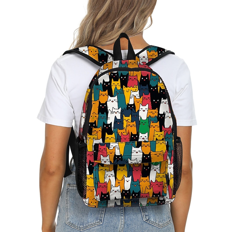 Women's Backpack Large Capacity Cat Animal Print Backpack for School, Travel, and Everyday Use - Durable and Spacious with Multiple Compartments and Adjustable Straps2
