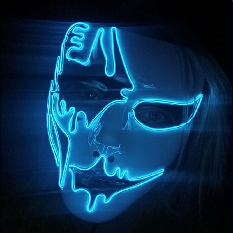Neon Light LED Mask LED Halloween Scary Mask Cosplay Party Masque Masquerade Masks Halloween Costume Carnival Glow Party Props2
