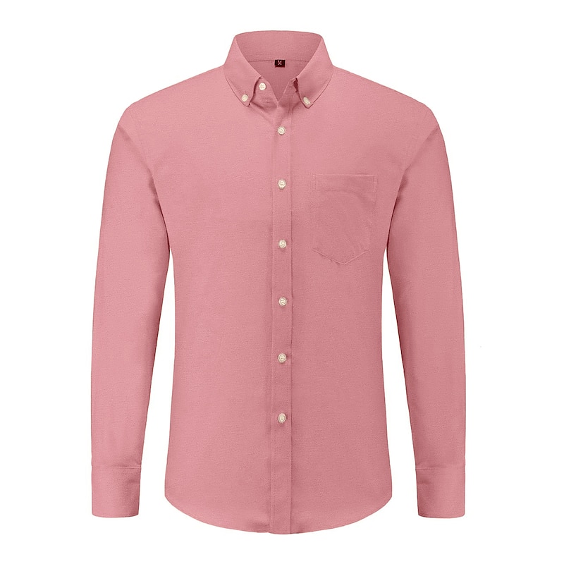 Men's Dress Shirt Button Down Shirt Collared Shirt Oxford Shirt Graphic Prints Wedding Party Black White Red Navy Blue Long Sleeve Square Neck All Seasons Clothing Apparel Pocket3