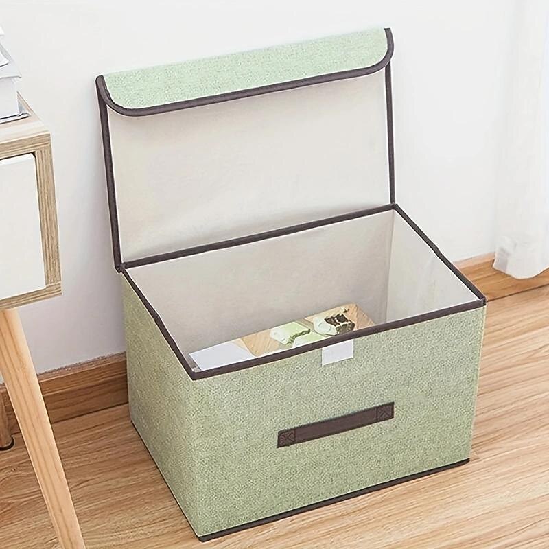 Simple Large Capacity Organizer, Dustproof Flap Foldable Container, Multifunctional Box,Non-Woven Fabric Folding Storage Box Clothes Storage Box3