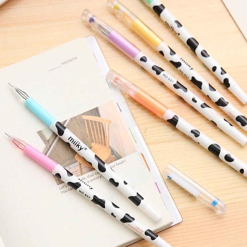 12pcs/Set Colorful Cute Milky Kawaii Cow Design Gel Pens For Office School Home Gifts, Kids Friends And Students, Back to School Supply3