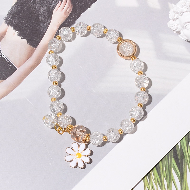Women's Bead Bracelet Classic Flower Fashion Cute Personalized Elegant Alloy Bracelet Jewelry White / Yellow / Pink For Party Evening Sport Holiday Date Festival4