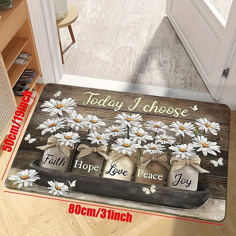 Daisy Kitchen Rugs Anti Slip Door Mats for Kitchen Floor Kitchen Rugs and Mats Non Skid Waterproof Kitchen Runner Comfort Standing Mat3