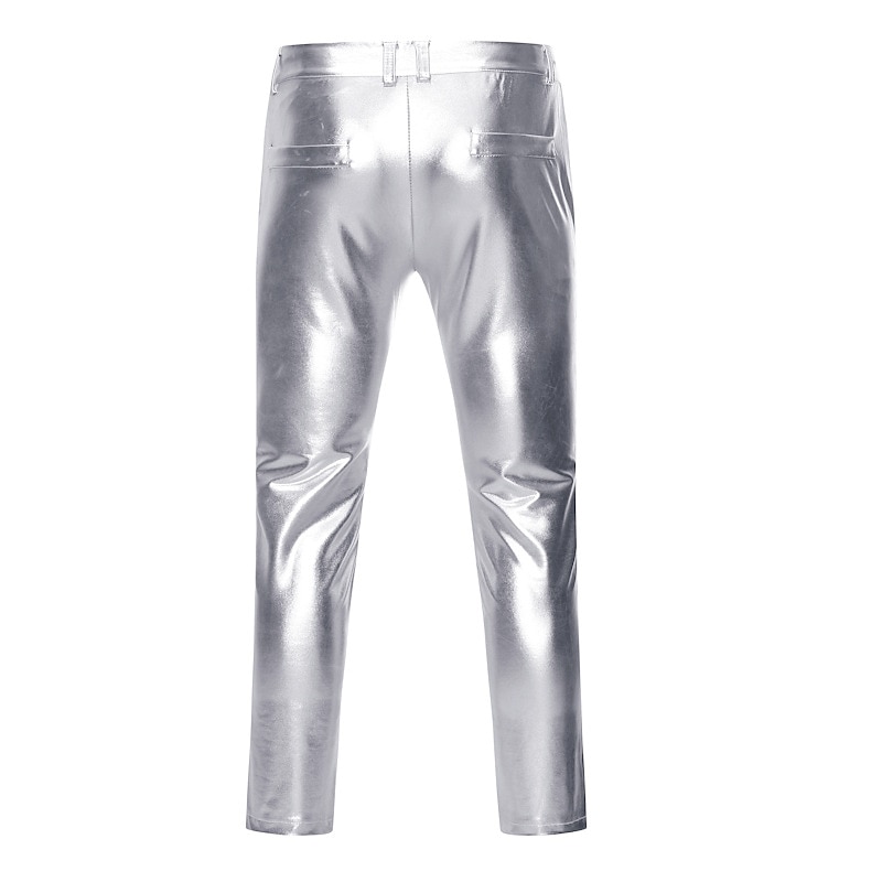 Disco 1980s Shiny Metallic Pants Masquerade Disco Fancy Dress Men's Carnival Costume Masquerade Party / Evening Bachelorette Party Pride Parade Adults' Pants2